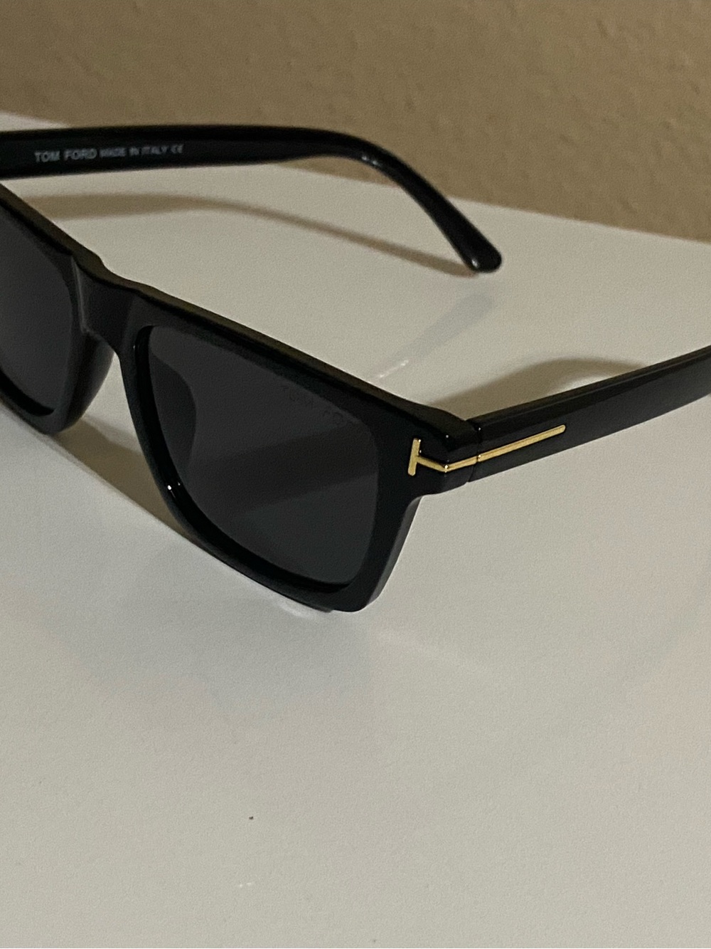 Tom Ford Black Sunglasses with Gold T-Trim